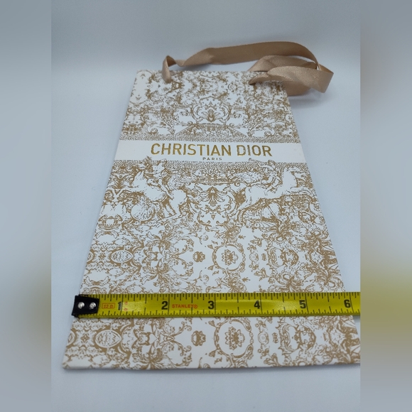 Christian Dior Gold Toile de Jouy Gift Bag Holiday Luxury Boutique Packaging - Picture 4 of 4